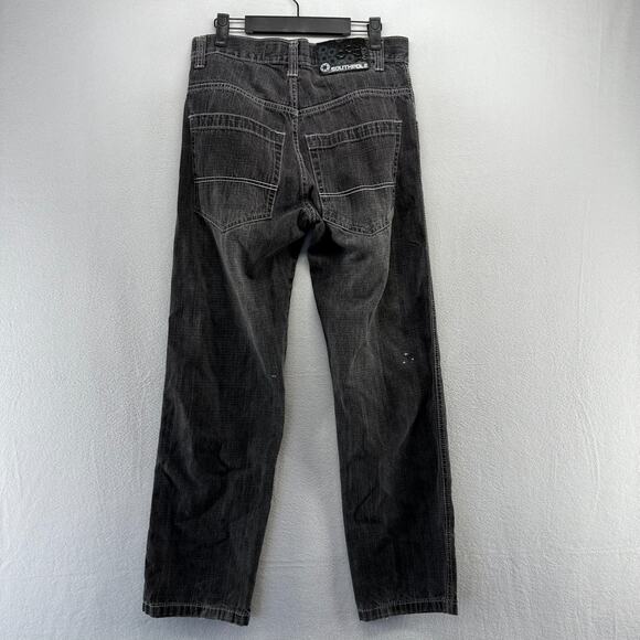 Vintage Southpole Jeans Fits 30x30 Black Faded Staight Baggy MISSING BUTTON y2k - Picture 8 of 11